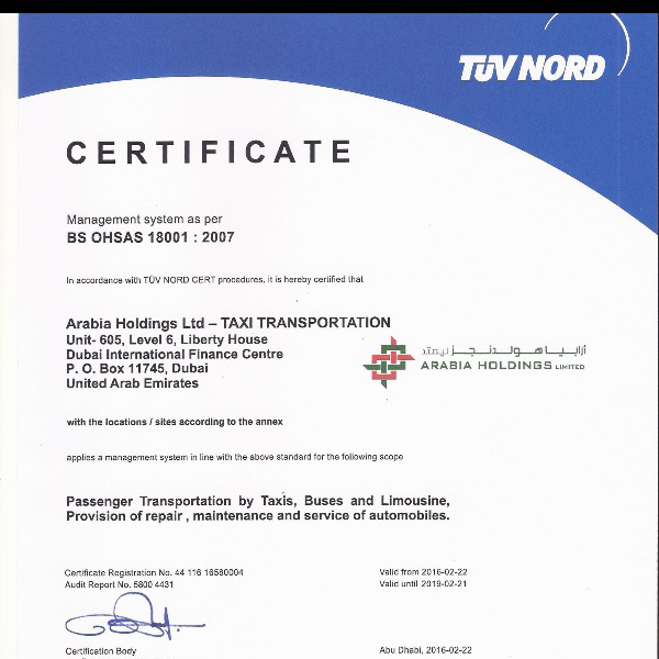 18001 certificate